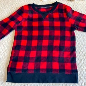Fluffy Red and black flannel pajama top